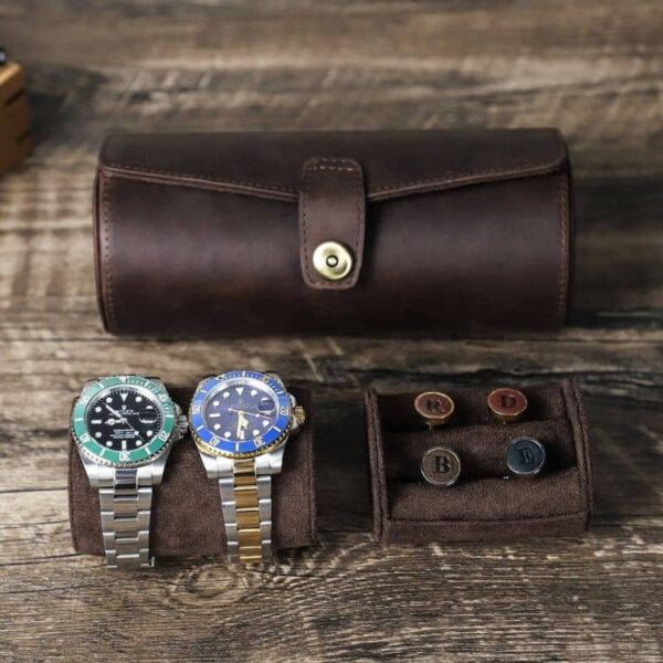 Pochette rangement bijoux en cuir de vachette avec finition premium