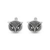 boutons de manchette hibou argent
