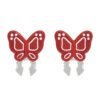 Couvre-bouton papillon rouge femme