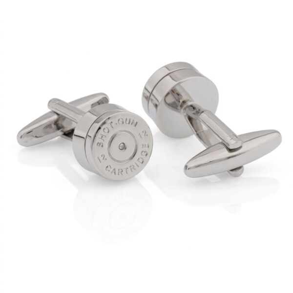 boutons de manchette cartouche argentés