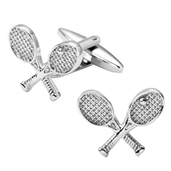 bouton de manchette tennis argent