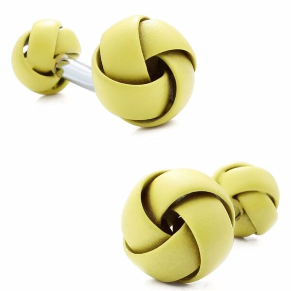 Boutons de manchette femme nœud jaune au design lumineux