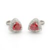 Bouton de manchette femme vintage rubis rouge et strass