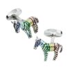 Bouton de manchette femme zèbres multicolores au design original