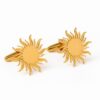 Bouton de manchette pour femme soleil doré – design chic et lumineux