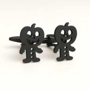 Boutons de manchette Halloween citrouille costume noir