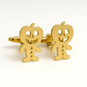 Boutons de manchette Halloween citrouille costume or