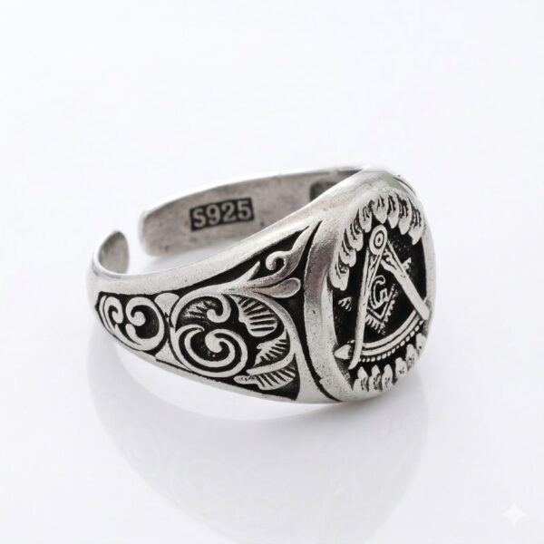 Chevalière bague franc macon ajustable