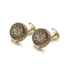 Boutons de manchette vintage or antique avec motif baroque rond